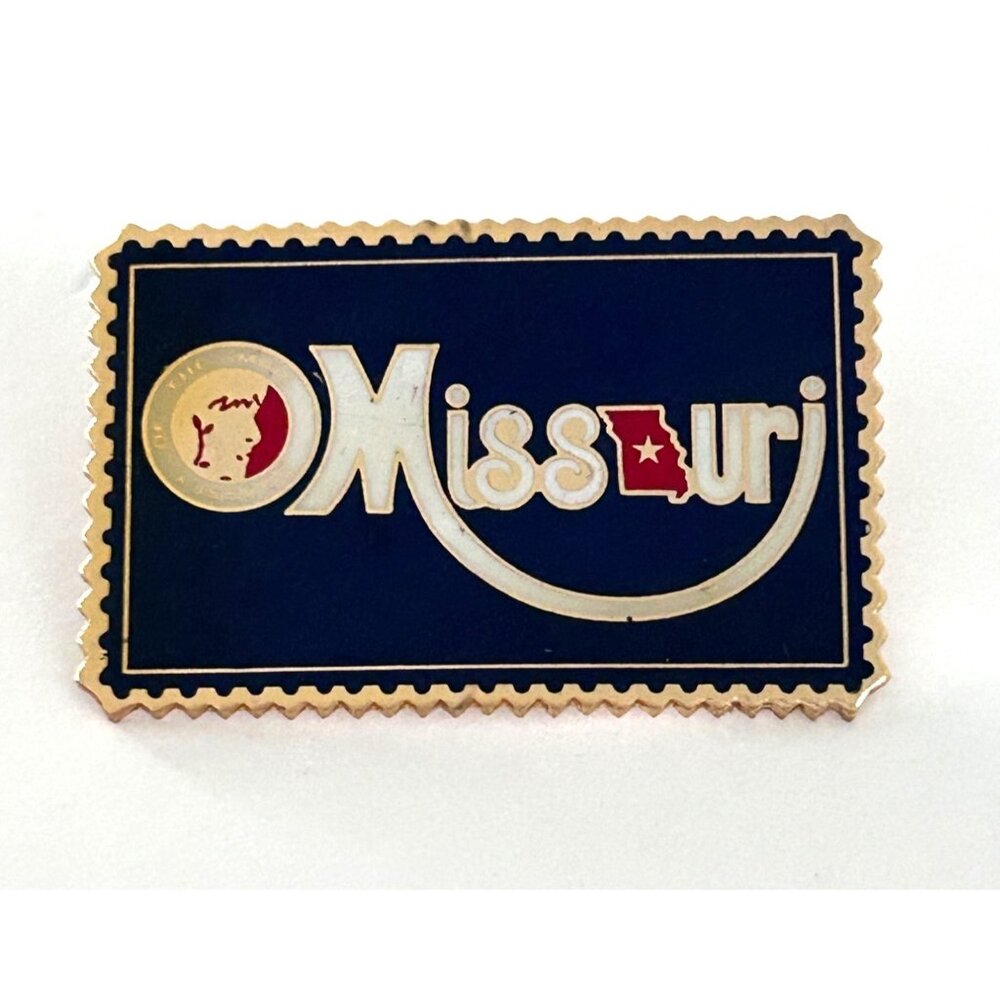 Vintage Odyssey of the Mind OotM OM Missouri Enamel Pin State Map